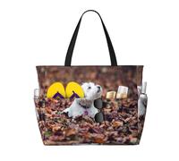 Hnnkloy Perros Westie Bokeh West Highland White Terrier,Bolso de playa de gran capacidad, bolso de hombro de viaje para mujer, bolso de mano impermeable.