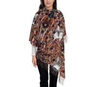 Hnnkloy Perros Westie Bokeh West Highland White Terrier,Bufanda grande de cachemira sintética para mujer, chal ligero con borlas, 197 x 72 cm