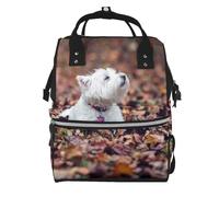 Hnnkloy Perros Westie Bokeh West Highland White Terrier.Mochila de maternidad de gran capacidad, bolso cambiador, mochila de viaje para actividades al aire libre.