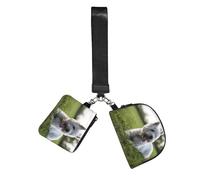 Hnnkloy Perros Westie Lawn West Highland White Terrier,Bolso de muñeca para deportes al aire libre, monedero portátil, cartera de muñeca con llavero desmontable