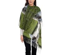 Hnnkloy Perros Westie Lawn West Highland White Terrier,Bufanda grande de cachemira sintética para mujer, chal ligero con borlas, 197 x 72 cm