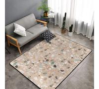 Hnnkloy Piedra Natural de terrazo, Alfombra Grande Antideslizante para Sala de Estar o Dormitorio, 150 x 100 cm.