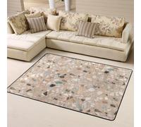 Hnnkloy Piedra Natural de terrazo, Alfombra Grande Antideslizante para Sala de Estar o Dormitorio, 160 x 120 cm.