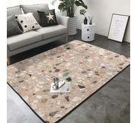 Hnnkloy Piedra Natural de terrazo, Alfombra Grande Antideslizante para Sala de Estar o Dormitorio, 208 x 148 cm.