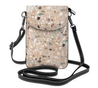 Hnnkloy Piedra natural de terrazo,Bolsos para celular para mujer, bolsos pequeños cruzados - Cartera para celular de cuero sintético con ranuras para tarjetas de crédito