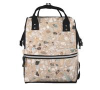 Hnnkloy Piedra natural de terrazo.Mochila de maternidad de gran capacidad, bolso cambiador, mochila de viaje para actividades al aire libre.