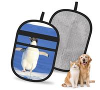 Hnnkloy Pingüino, Paquete de 2 Guantes para Eliminar el Pelo de Mascotas, Guantes de Aseo antiestáticos para Perros y Gatos.