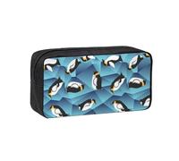 Hnnkloy Pingüino polígono Abstracto,Estuche de lápices de Gran Capacidad, portátil, para bolígrafos, Bolsa de papelería para la Escuela y la Oficina.