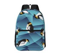Hnnkloy Pingüino polígono abstracto,Mochila informal de 17 pulgadas con bolsillos, resistente al agua, para la escuela.