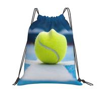 Hnnkloy Pintura de pelotas de tenis,Mochila con cordón unisex, bolsa deportiva para gimnasio, mochila informal para el día a día.