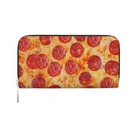 Hnnkloy Pizza de Pepperoni en 3D,Carteras de Cuero PU de Gran Capacidad para Hombres y Mujeres.