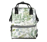 Hnnkloy Planta verde Helecho verde.Mochila de maternidad de gran capacidad, bolso cambiador, mochila de viaje para actividades al aire libre.
