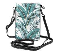 Hnnkloy Plátano tropical de hoja verde tropical,Bolsos para celular para mujer, bolsos pequeños cruzados - Cartera para celular de cuero sintético con ranuras para tarjetas de crédito