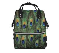 Hnnkloy Plumas de la cola del pavo real.Mochila de maternidad de gran capacidad, bolso cambiador, mochila de viaje para actividades al aire libre.
