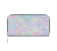 Hnnkloy Poligonal holográfico Iridiscente Abstracto,Carteras de Cuero PU de Gran Capacidad para Hombres y Mujeres.