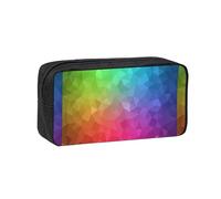 Hnnkloy Poligonal Multicolor Que Consta de triángulos arcoíris,Estuche de lápices de Gran Capacidad, portátil, para bolígrafos, Bolsa de papelería para la Escuela y la Oficina.