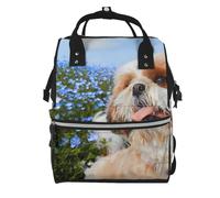 Hnnkloy Primer plano de un Shih Tzu.Mochila de maternidad de gran capacidad, bolso cambiador, mochila de viaje para actividades al aire libre.