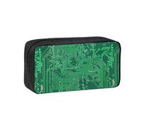 Hnnkloy Primer Plano de una Placa de Circuito Impreso de computadora Verde,Estuche de lápices de Gran Capacidad, portátil, para bolígrafos, Bolsa de papelería para la Escuela y la Oficina.