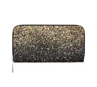 Hnnkloy Puntos Dorados Negros con Purpurina Dorada,Carteras de Cuero PU de Gran Capacidad para Hombres y Mujeres.
