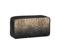 Hnnkloy Puntos Dorados Negros con Purpurina Dorada,Estuche de lápices de Gran Capacidad, portátil, para bolígrafos, Bolsa de papelería para la Escuela y la Oficina.