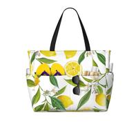 Hnnkloy Ramas de limonero exóticas estampadas, deliciosas y deliciosas,Bolso de playa de gran capacidad, bolso de hombro de viaje para mujer, bolso de mano impermeable.