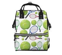 Hnnkloy Raquetas y pelotas de tenis.Mochila de maternidad de gran capacidad, bolso cambiador, mochila de viaje para actividades al aire libre.