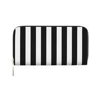 Hnnkloy Rayas Blancas y Negras,Carteras de Cuero PU de Gran Capacidad para Hombres y Mujeres.