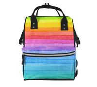Hnnkloy Rayas de colores del arcoíris.Mochila de maternidad de gran capacidad, bolso cambiador, mochila de viaje para actividades al aire libre.