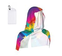 Hnnkloy Rayos de Confeti de arcoíris y Estrellas, Toalla con Capucha Cool Sensation, Toallas heladas para el Sudor, Ideales para Deportes, Gimnasio, Camping y Correr.