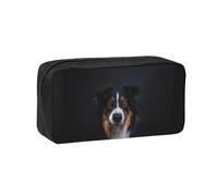 Hnnkloy Retrato de Border Collie,Estuche de lápices de Gran Capacidad, portátil, para bolígrafos, Bolsa de papelería para la Escuela y la Oficina.