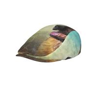 Hnnkloy Retrato de un Perro Pastor alemán Impreso, Gorra Plana para Hombre, Gorra de repartidor de periódicos para Hombre, Boina Ajustable para Conducir
