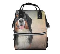 Hnnkloy Retrato divertido de un perro de raza Boyero de Berna.Mochila de maternidad de gran capacidad, bolso cambiador, mochila de viaje para actividades al aire libre.