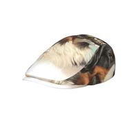 Hnnkloy Retrato Realista de un Perro de montaña bernés, Gorra Plana para Hombre, Gorra de repartidor de periódicos para Hombre, Boina Ajustable para Conducir
