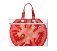 Hnnkloy Rodaja de tomate,Bolsa de lona para documentos con cremallera, bolso de mano, maletín para la escuela y la oficina.