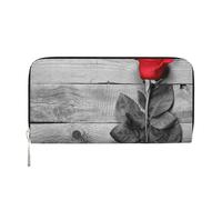 Hnnkloy Rosa roja Impresa,Carteras de Cuero PU de Gran Capacidad para Hombres y Mujeres.