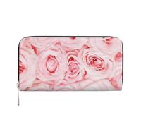 Hnnkloy Rosas Frescas Rosadas Impresas,Carteras de Cuero PU de Gran Capacidad para Hombres y Mujeres.