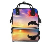 Hnnkloy Salto de delfines.Mochila de maternidad de gran capacidad, bolso cambiador, mochila de viaje para actividades al aire libre.