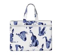 Hnnkloy Saxofón de blues, piano, violonchelo, bajo,Bolsa de lona para documentos con cremallera, bolso de mano, maletín para la escuela y la oficina.