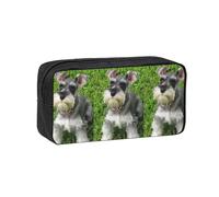Hnnkloy Schnauzer Miniatura,Estuche de lápices de Gran Capacidad, portátil, para bolígrafos, Bolsa de papelería para la Escuela y la Oficina.