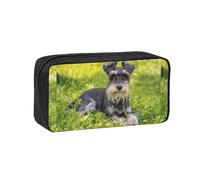 Hnnkloy Schnauzer Miniatura,Estuche de lápices de Gran Capacidad, portátil, para bolígrafos, Bolsa de papelería para la Escuela y la Oficina.