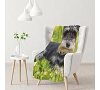 Hnnkloy Schnauzer Miniatura,Manta Suave para sofá Cama, cálida, antipilling, de Franela Afelpada, 76 x 102 cm.