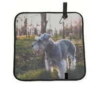 Hnnkloy Schnauzer Miniatura, Mascotas de jardín, Perros Grises,Esterilla Plegable para Asiento Alfombrilla de Tela Oxford, cojín portátil para Acampar y Viajar al Aire Libre.