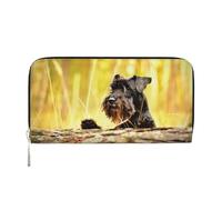 Hnnkloy Schnauzer Miniatura Mascotas Perros Negros,Carteras de Cuero PU de Gran Capacidad para Hombres y Mujeres.
