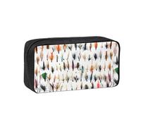 Hnnkloy Selección de Moscas Tradicionales para la Pesca de Trucha con Pescado Blanco,Estuche de lápices de Gran Capacidad, portátil, para bolígrafos, Bolsa de papelería para la Escuela y la Oficina.