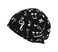 Hnnkloy Señales de Notas Musicales Negras,Gorro de Punto de poliéster, Gorro de Calavera, pasamontañas