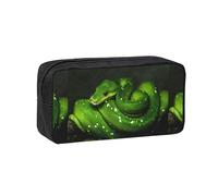 Hnnkloy Serpiente Reptil Verde,Estuche de lápices de Gran Capacidad, portátil, para bolígrafos, Bolsa de papelería para la Escuela y la Oficina.