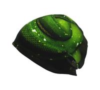 Hnnkloy Serpiente Reptil Verde,Gorro de Punto de poliéster, Gorro de Calavera, pasamontañas