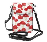 Hnnkloy Setas rojas Amanita muscaria,Bolsos para celular para mujer, bolsos pequeños cruzados - Cartera para celular de cuero sintético con ranuras para tarjetas de crédito