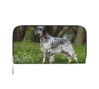 Hnnkloy Setter Inglés Césped Mascotas Perros Setter Inglés,Carteras de Cuero PU de Gran Capacidad para Hombres y Mujeres.