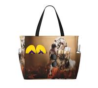 Hnnkloy Setter Inglés Otoño Mascotas Cachorros Perros Inglés,Bolso de playa de gran capacidad, bolso de hombro de viaje para mujer, bolso de mano impermeable.
